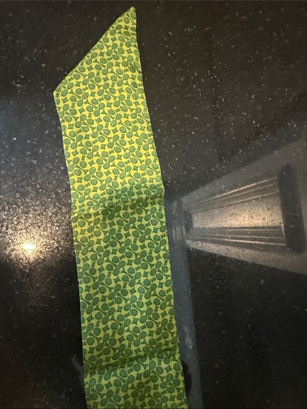 Coach Green Patterned Men's Tie with Leaf Motif